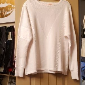 Long sleeve white sweater